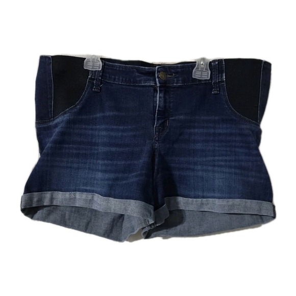 Isabel Maternity Jean Shorts Size 14/32 MIDI Short Expandable Side Panels - Picture 1 of 3